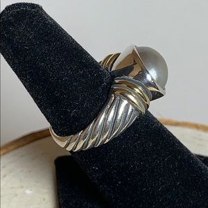 Sterling Faux Pearl Fashion Ring